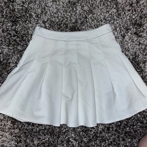 Pleated White Skirt